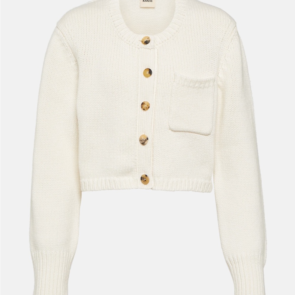 Khaite Cropped Ivory Sweater